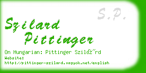 szilard pittinger business card